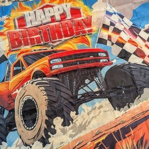 Source Unknown Red and Black Monster Truck Banner